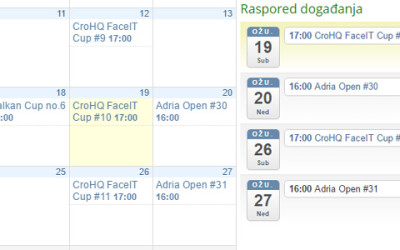 Raspored događanja