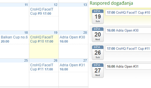 Raspored događanja